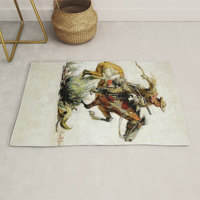 âWinchester Horse and Riderâ by Philip R Goodwin Rug Gallery Image 1