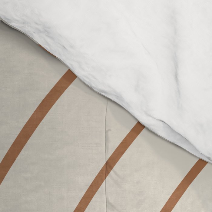 Minimal Line Curvature VI Earthy Natural Mid Century Modern Arch Abstract Comforter Gallery Image 4