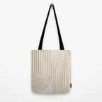 Minimal Line Curvature VI Earthy Natural Mid Century Modern Arch Abstract Tote Bag Gallery Image 2