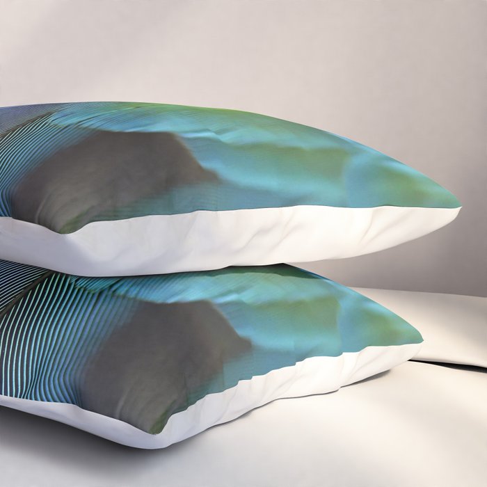 Blue Feathers #2 - Modern Photograph Pillow Sham Gallery Image 3