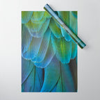 Blue Feathers #2 - Modern Photograph Wrapping Paper Gallery Image 1
