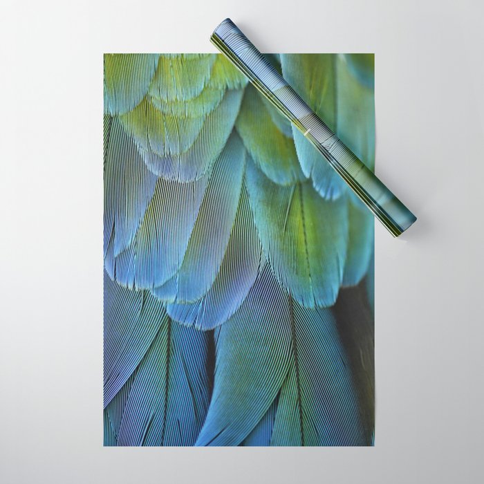 Blue Feathers #2 - Modern Photograph Wrapping Paper Gallery Image 1