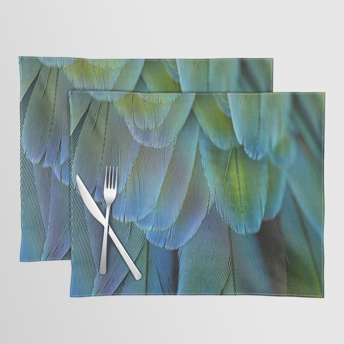 Blue Feathers #2 - Modern Photograph Placemat Gallery Image 1