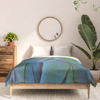 Blue Feathers #2 - Modern Photograph Comforter Gallery Image 3
