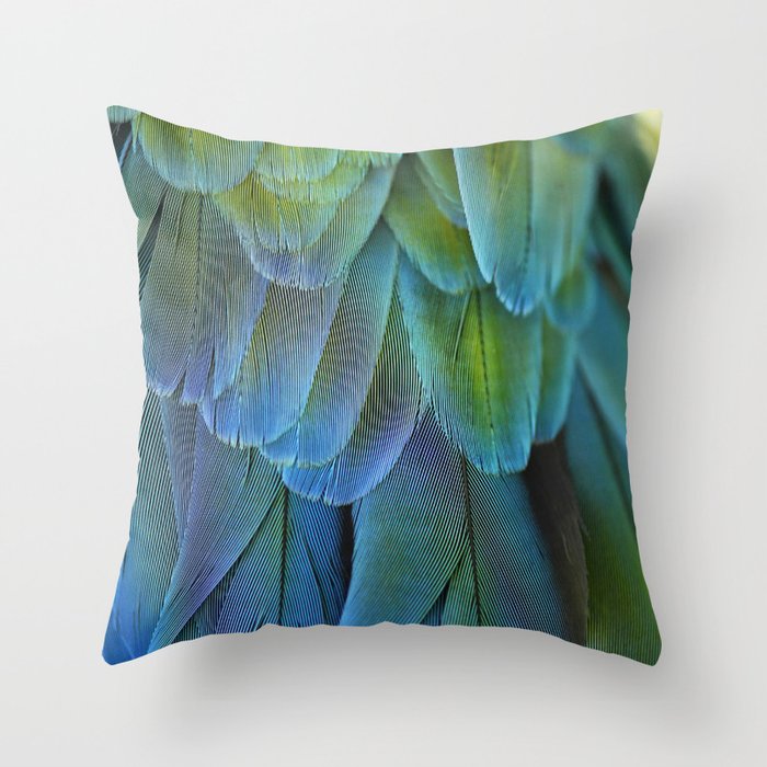 Blue Feathers #2 - Modern Photograph Throw Pillow Gallery Image 6