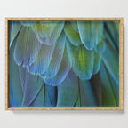 Blue Feathers #2 - Modern Photograph Serving Tray Gallery Image 1