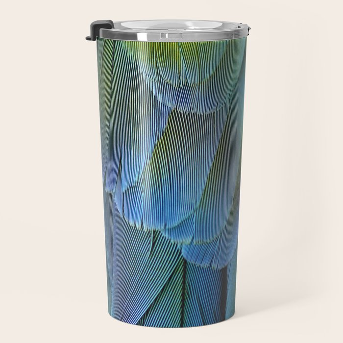 Blue Feathers #2 - Modern Photograph Travel Mug Gallery Image 3