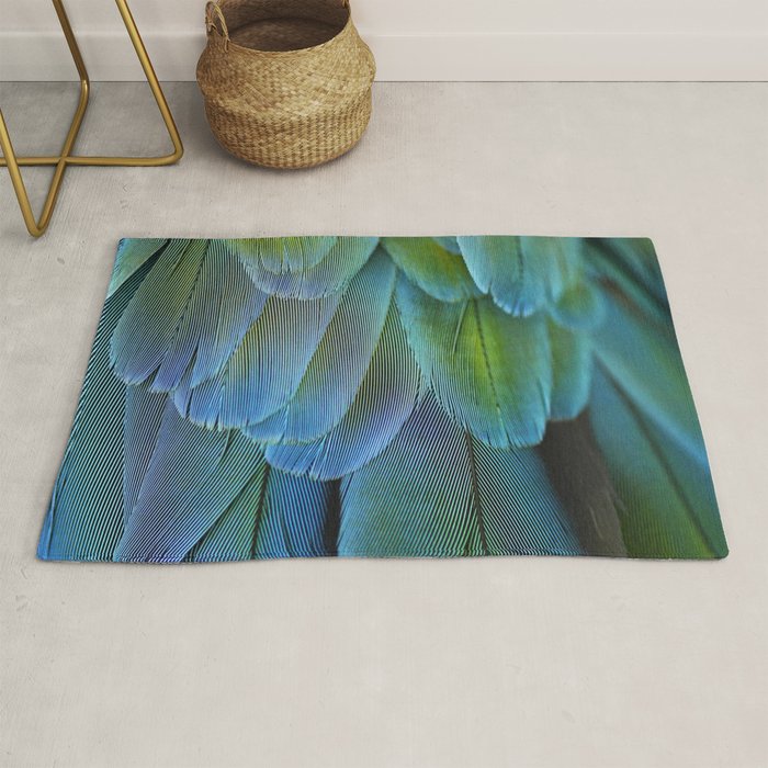 Blue Feathers #2 - Modern Photograph Rug Gallery Image 1