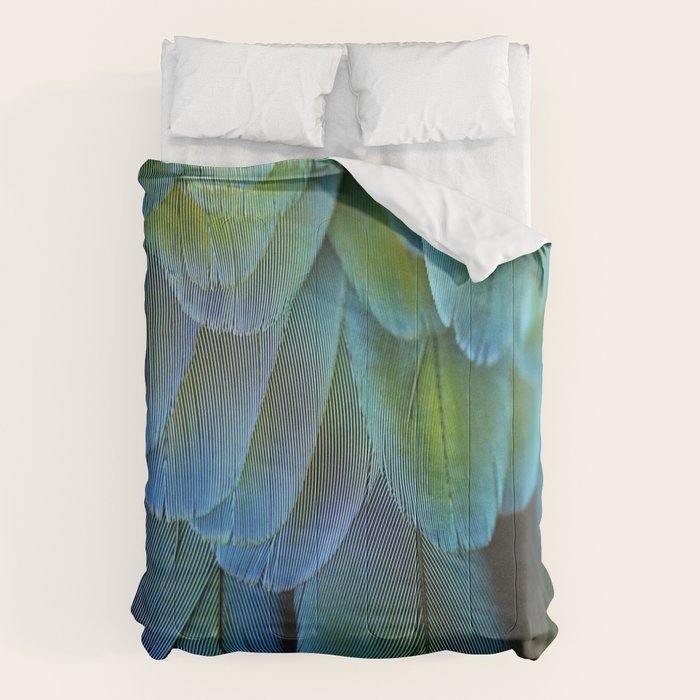 Blue Feathers #2 - Modern Photograph Comforter Gallery Image 6