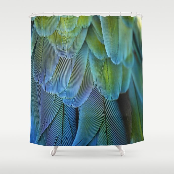 Blue Feathers #2 - Modern Photograph Shower Curtain Gallery Image 1
