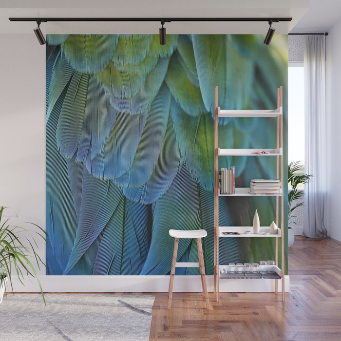 Blue Feathers #2 - Modern Photograph Wall Mural Gallery Image 1