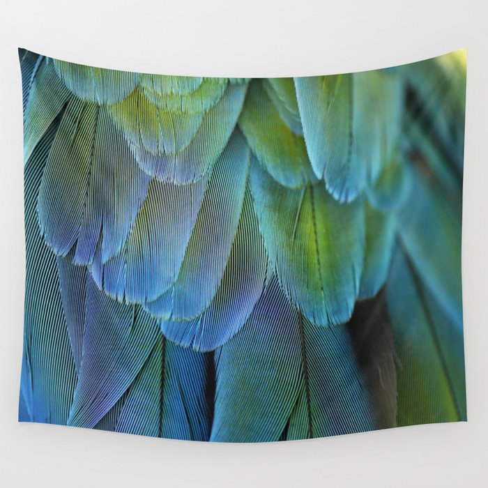 Blue Feathers #2 - Modern Photograph Wall Tapestry Gallery Image 4