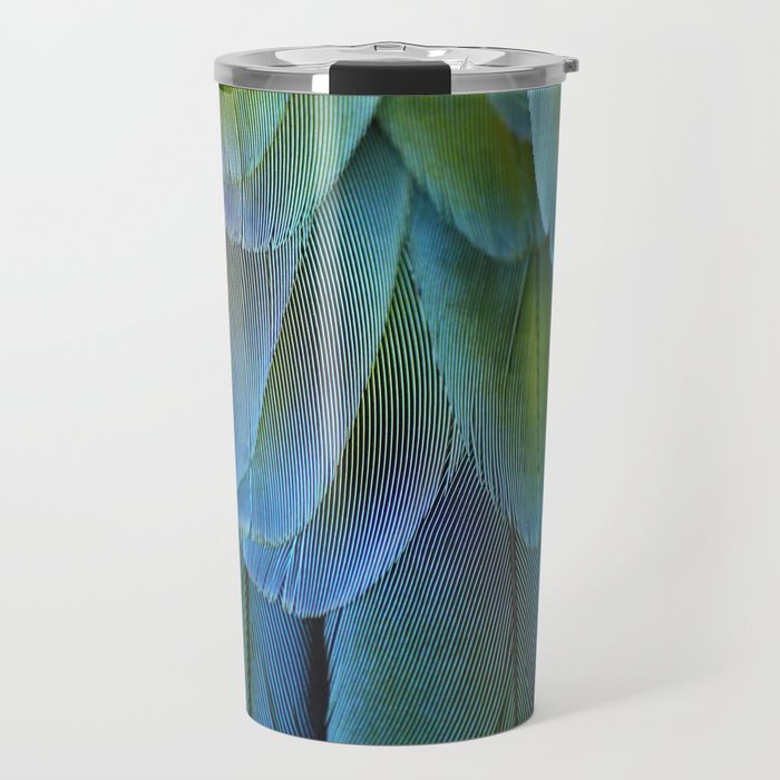 Blue Feathers #2 - Modern Photograph Travel Mug Gallery Image 1