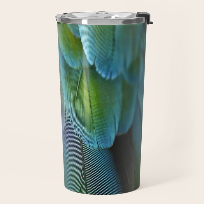 Blue Feathers #2 - Modern Photograph Travel Mug Gallery Image 2