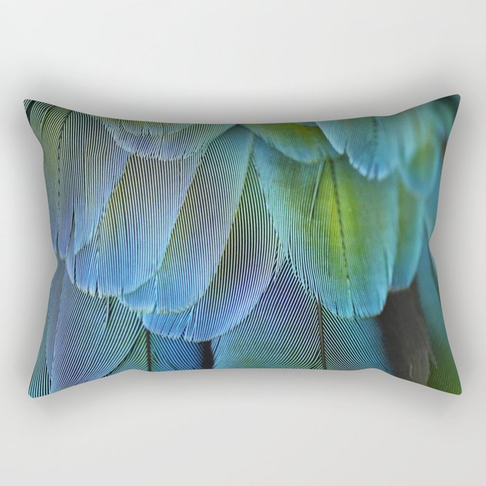 Blue Feathers #2 - Modern Photograph Rectangular Pillow Gallery Image 2