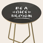 Be a Nice Human - White Type on Black Palette Side Table Gallery Image 2