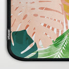 Tropical Garden, Botanical Colorful Jungle Watercolor Painting, Monstera Palm Nature Blush Bohemian Laptop Sleeve Gallery Image 3