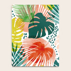 Tropical Garden, Botanical Colorful Jungle Watercolor Painting, Monstera Palm Nature Blush Bohemian Notebook Gallery Image 4