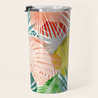 Tropical Garden, Botanical Colorful Jungle Watercolor Painting, Monstera Palm Nature Blush Bohemian Travel Mug Gallery Image 3