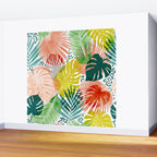 Tropical Garden, Botanical Colorful Jungle Watercolor Painting, Monstera Palm Nature Blush Bohemian Wall Mural Gallery Image 2