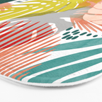 Tropical Garden, Botanical Colorful Jungle Watercolor Painting, Monstera Palm Nature Blush Bohemian Bath Mat Gallery Image 3