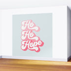 Retro Christmas Pun 'Ho Ho Hope' #positivevibes #Pink Wall Mural Gallery Image 2