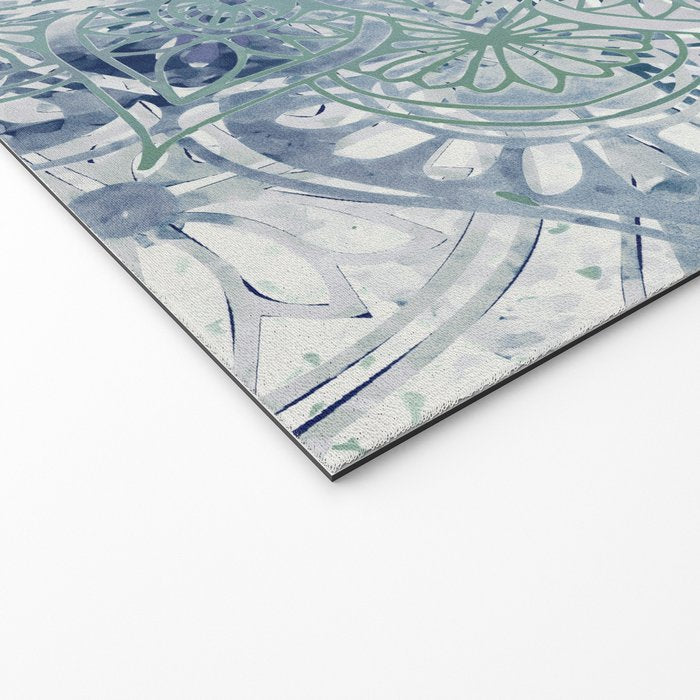 Yoga, Mandala, Green and Blue, Wall Art Boho Welcome Mat Gallery Image 2