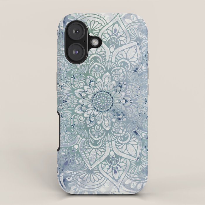 Yoga, Mandala, Green and Blue, Wall Art Boho iPhone Case Gallery Image 1