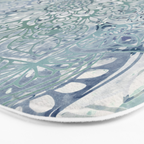 Yoga, Mandala, Green and Blue, Wall Art Boho Bath Mat Gallery Image 3