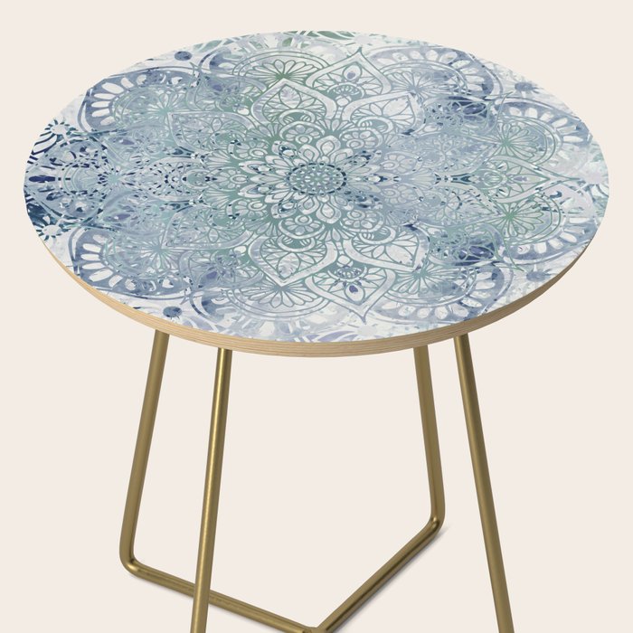 Yoga, Mandala, Green and Blue, Wall Art Boho Side Table Gallery Image 2