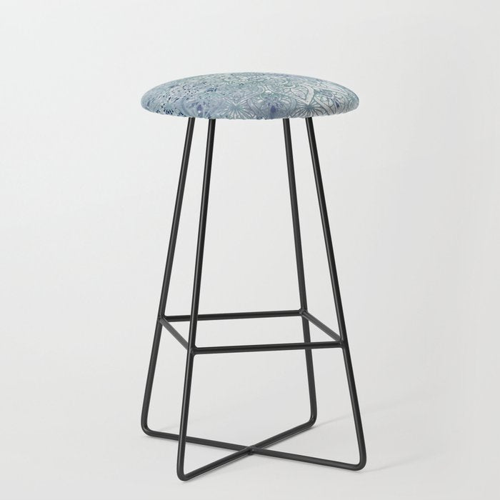 Yoga, Mandala, Green and Blue, Wall Art Boho Stool Gallery Image 1