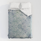 Yoga, Mandala, Green and Blue, Wall Art Boho Duvet Cover Gallery Image 6