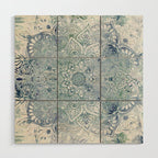 Yoga, Mandala, Green and Blue, Wall Art Boho Wood Wall Art Gallery Image 1