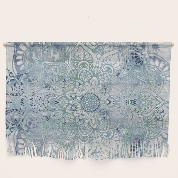 Yoga, Mandala, Green and Blue, Wall Art Boho Wall Hanging Gallery Image 1