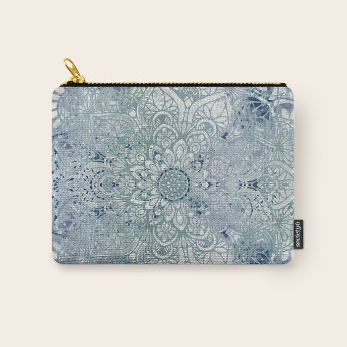 Yoga, Mandala, Green and Blue, Wall Art Boho Carry All Pouch Gallery Image 1