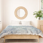 Yoga, Mandala, Green and Blue, Wall Art Boho Duvet Cover Gallery Image 3