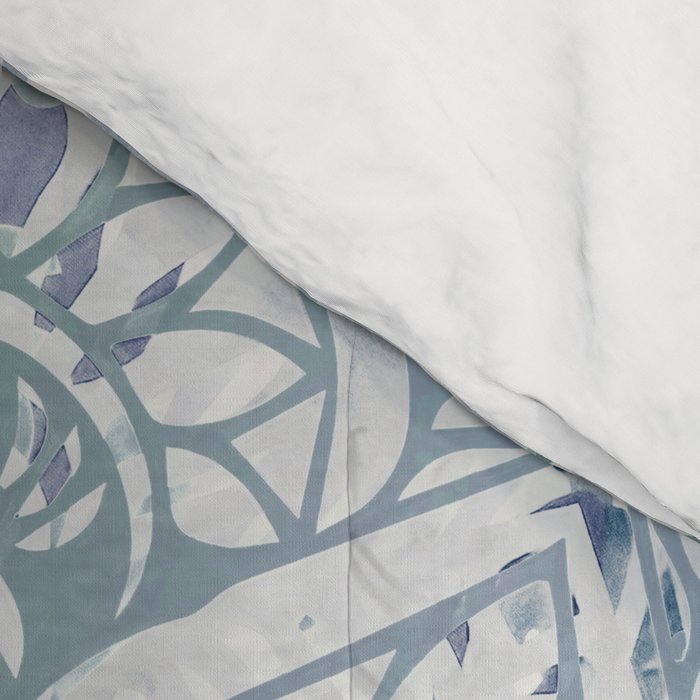 Yoga, Mandala, Green and Blue, Wall Art Boho Comforter Gallery Image 4