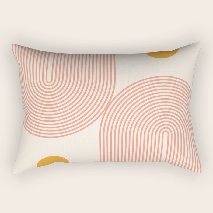 Abstraction_SUN_DOUBLE_LINE_POP_ART_Minimalism_001C Rectangular Pillow Gallery Image 1