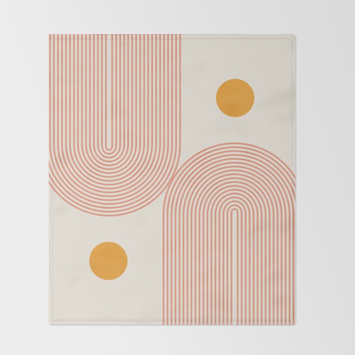 Abstraction_SUN_DOUBLE_LINE_POP_ART_Minimalism_001C Throw Blanket Gallery Image 2
