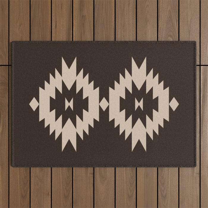 Southwestern Minimalism XXV - Mocha Brown Outdoor Rug Gallery Image 1