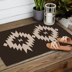 Southwestern Minimalism XXV - Mocha Brown Outdoor Rug Gallery Image 2