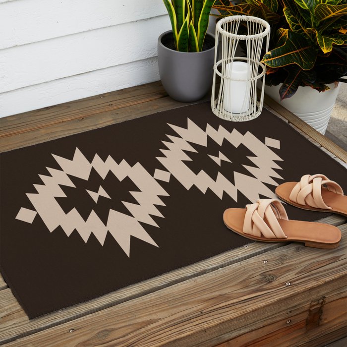 Southwestern Minimalism XXV - Mocha Brown Outdoor Rug Gallery Image 2
