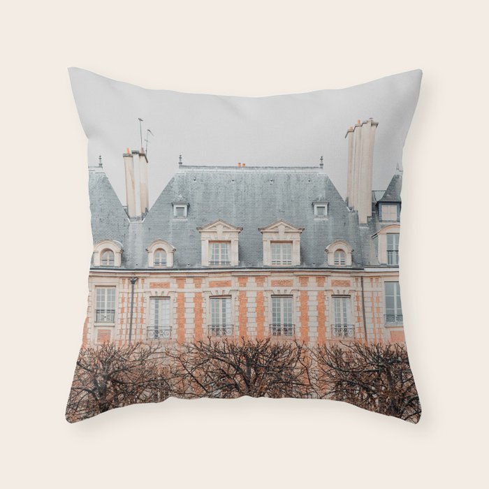 Place des Vosges - Paris Travel Photography Throw Pillow Gallery Image 1