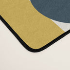 Mid-Century Modern Geometrica Pattern in Navy Blue, Mustard, Grey, Beige, and Cream Desk Mat Gallery Image 4