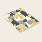 Mid-Century Modern Geometrica Pattern in Navy Blue, Mustard, Grey, Beige, and Cream Notebook Gallery Image 2