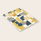 Mid-Century Modern Geometrica Pattern in Navy Blue, Mustard, Grey, Beige, and Cream Notebook Gallery Image 3
