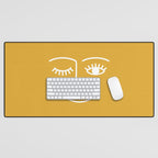 Wink (Mustard Yellow) Desk Mat Gallery Image 1
