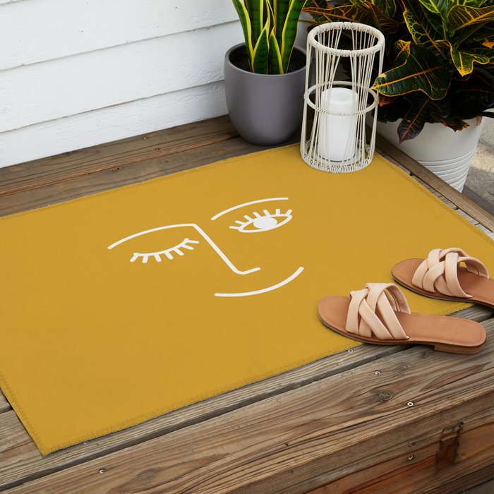 Wink (Mustard Yellow) Outdoor Rug Gallery Image 2