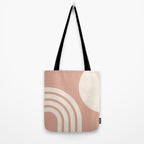 Mid Century Modern Dust Pink Sun and Rainbow Tote Bag Gallery Image 2