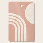 Mid Century Modern Dust Pink Sun and Rainbow Cutting Board Gallery Image 1